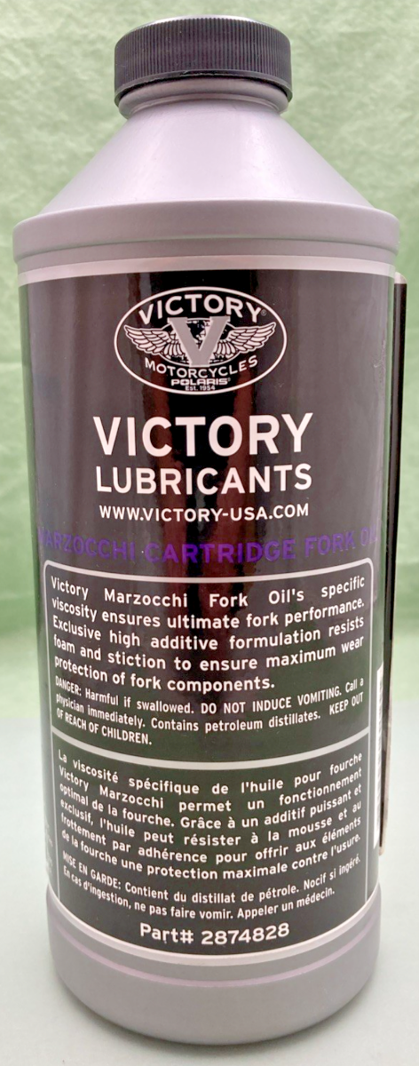 NEW GENUINE VICTORY MOTORCYCLE 2874828 FORK OIL, HUILE POUR FOURCHE, 1QT (32 FL)