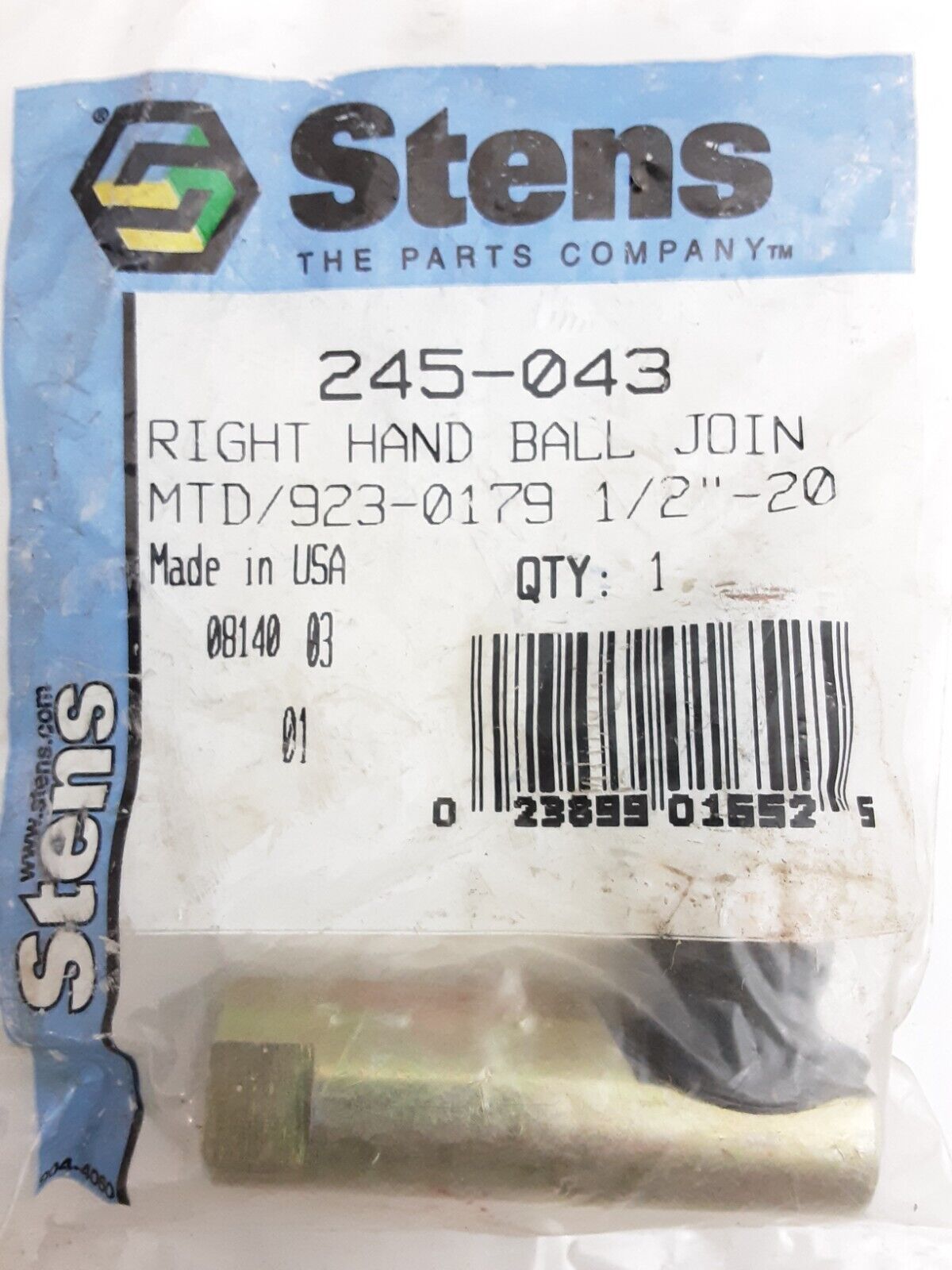 NEW STENS 245-043 Right Hand Ball Joint MTD 923-0179 John Deere Case Lawn Mower