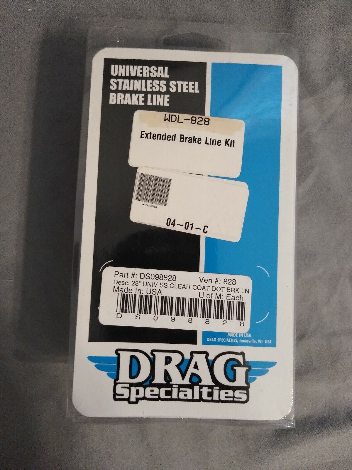 NEW Drag Specialties Extended Brake Line Kit / WDL-828 / Universal