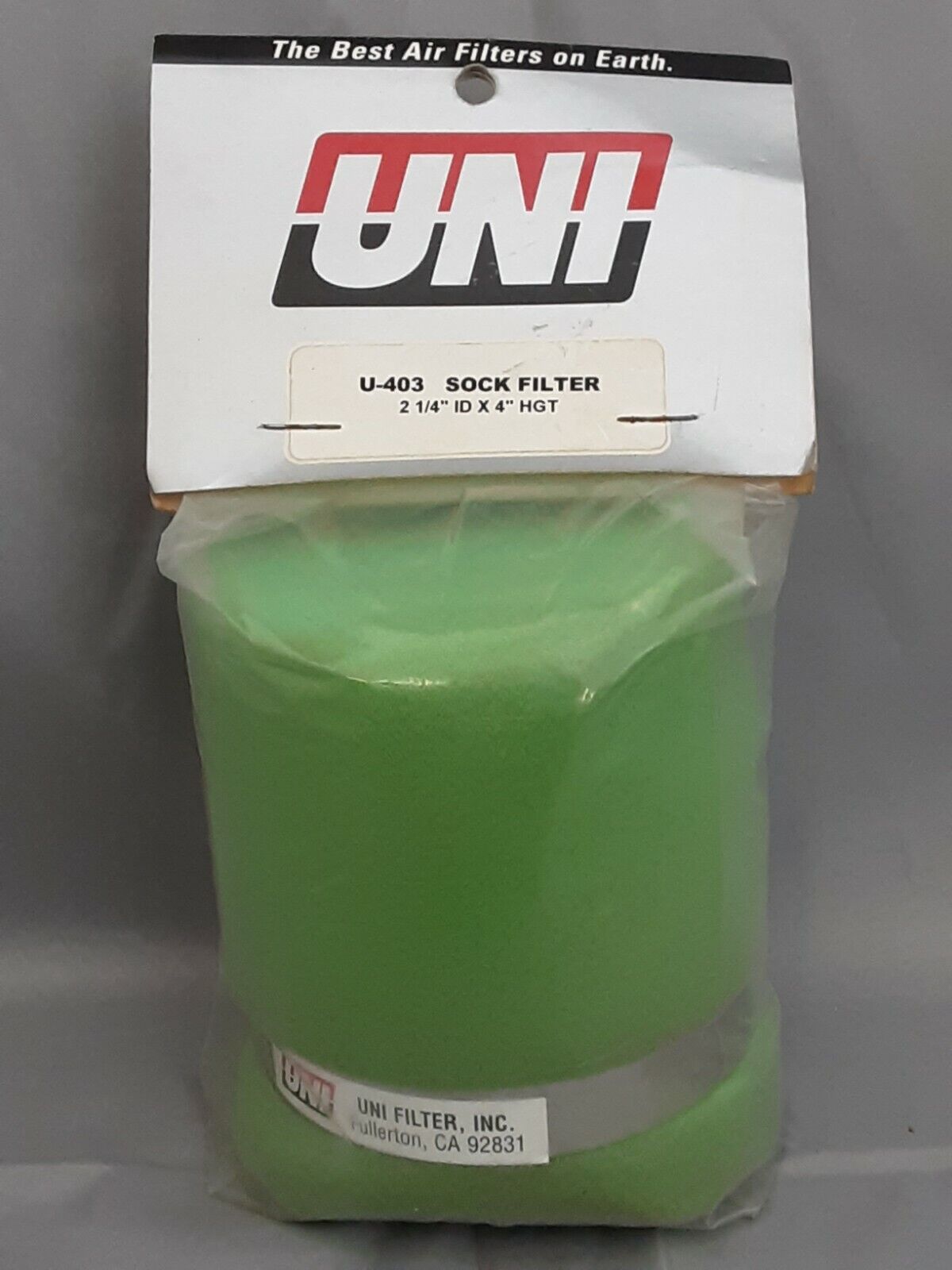 NEW UNI TWO STAGE COMPETITION FILTER U-403 SOCK FILTER 2 1/4" ID X 4" HGT
