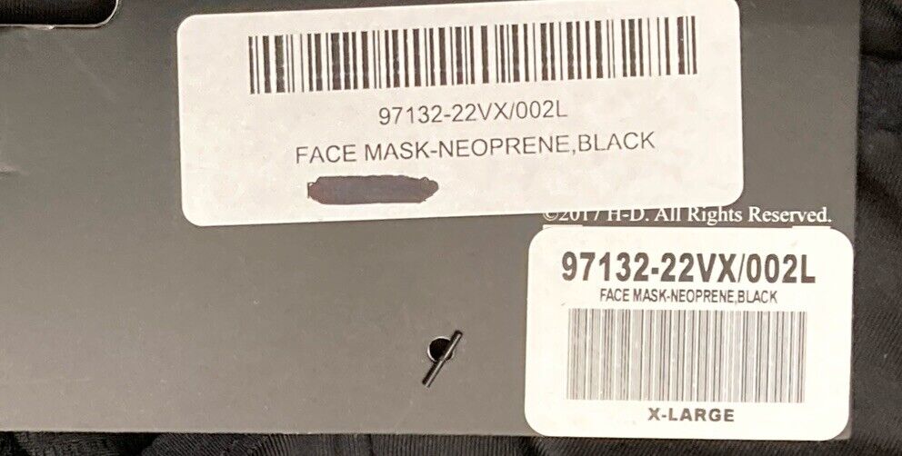 NEW GENUINE HARLEY DAVIDSON 97132-22VX Reflective Neoprene Face Mask BLACK XL