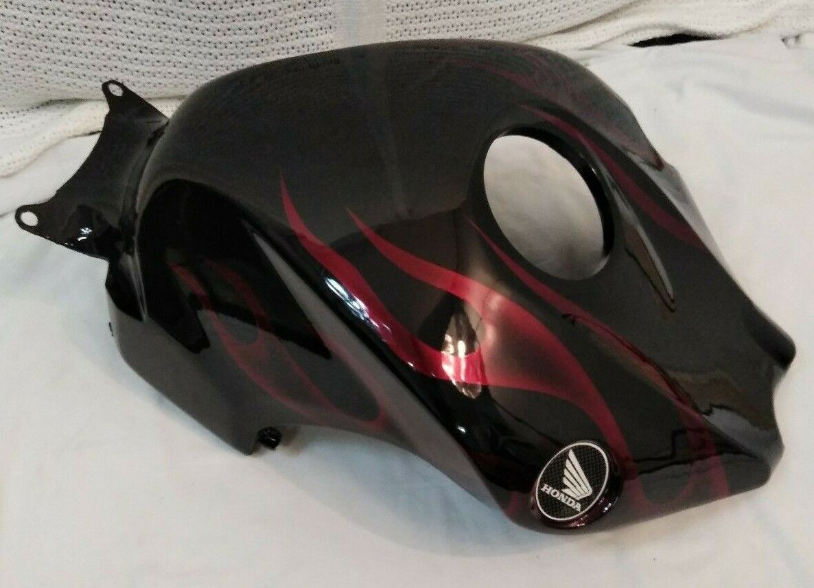 NEW HONDA Gas Tank Cover CBR 1000 RR BLACK & CHERRY RED FLAME '08-'11 Fireblade