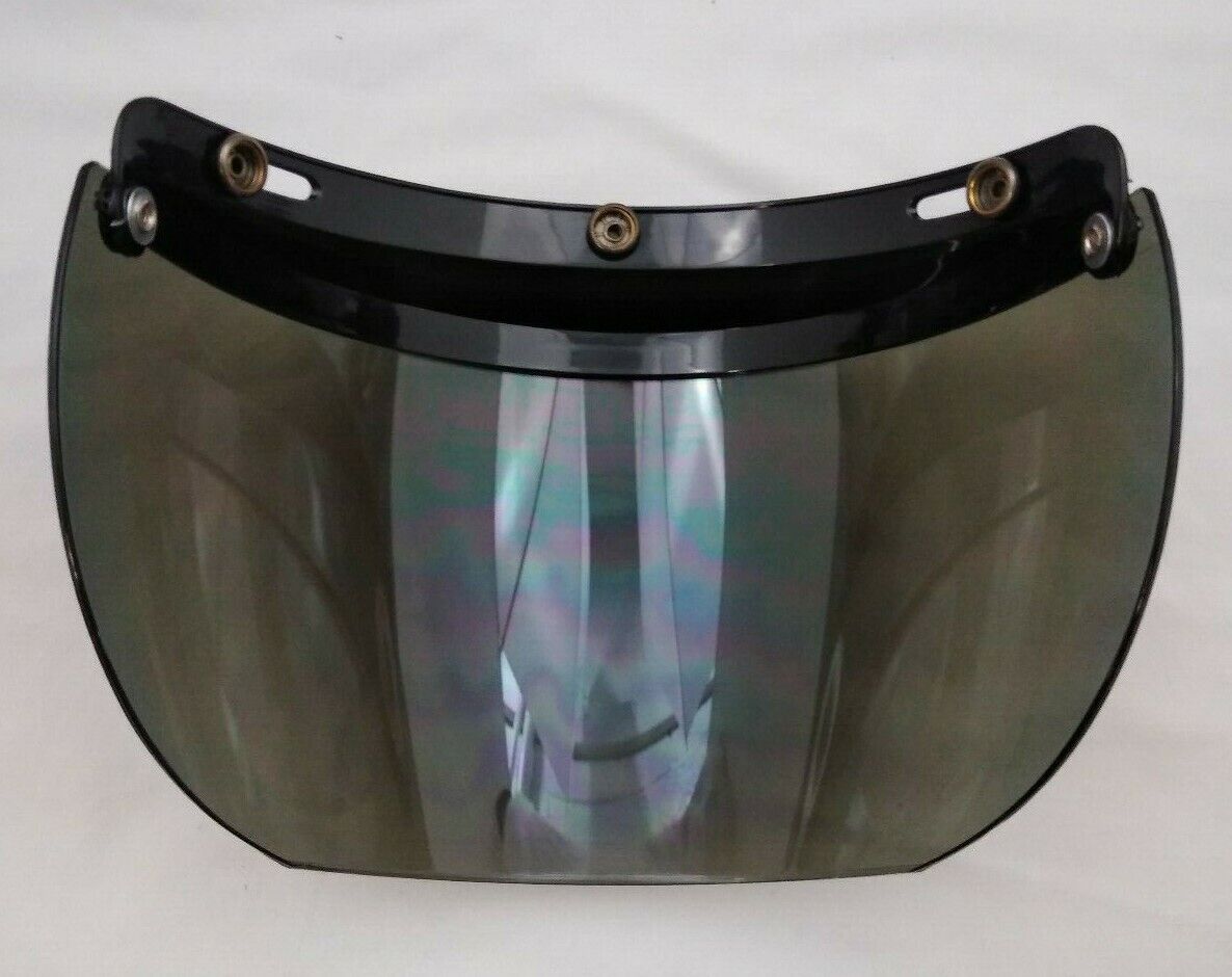 New ECHO 3 Snap Half Helmet Face Shield Visor / Blue Mirror / 02-212