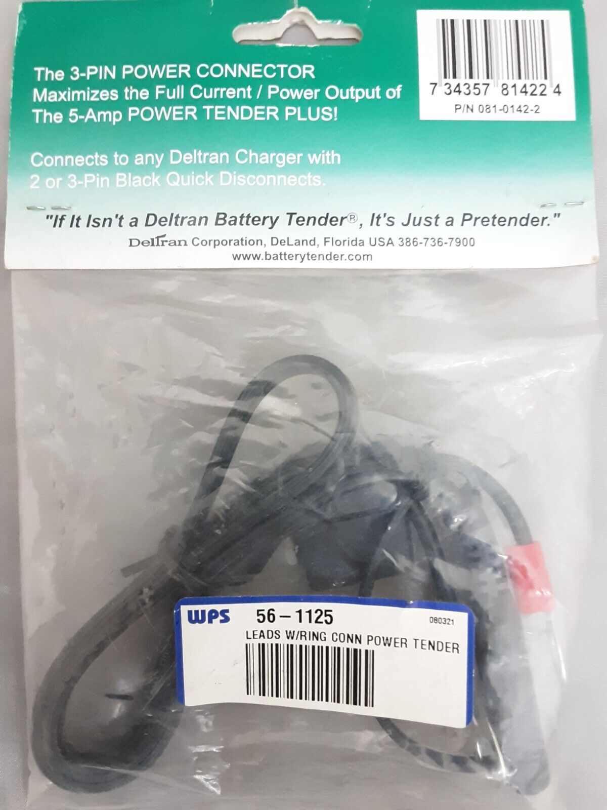 NEW DELTRAN 081-0142-2 Black Fused Ring Terminal Harness with 3-Pin Quick Discon