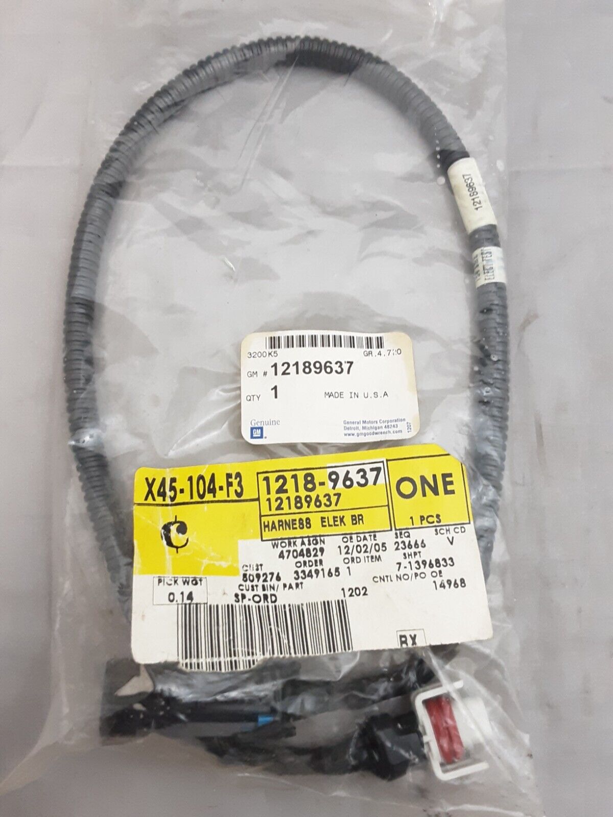 NEW GENUINE GM 12189637 Harness Assembly, Electronic Brake Control Wiring 97-99