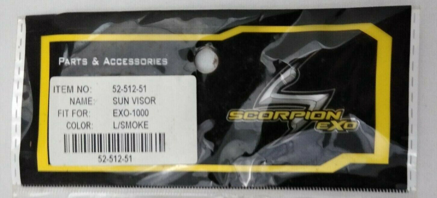 New Scorpion EXO Face Shield Visor / 52-512-51 / LIGHT SMOKE / Fits: EXO-1000