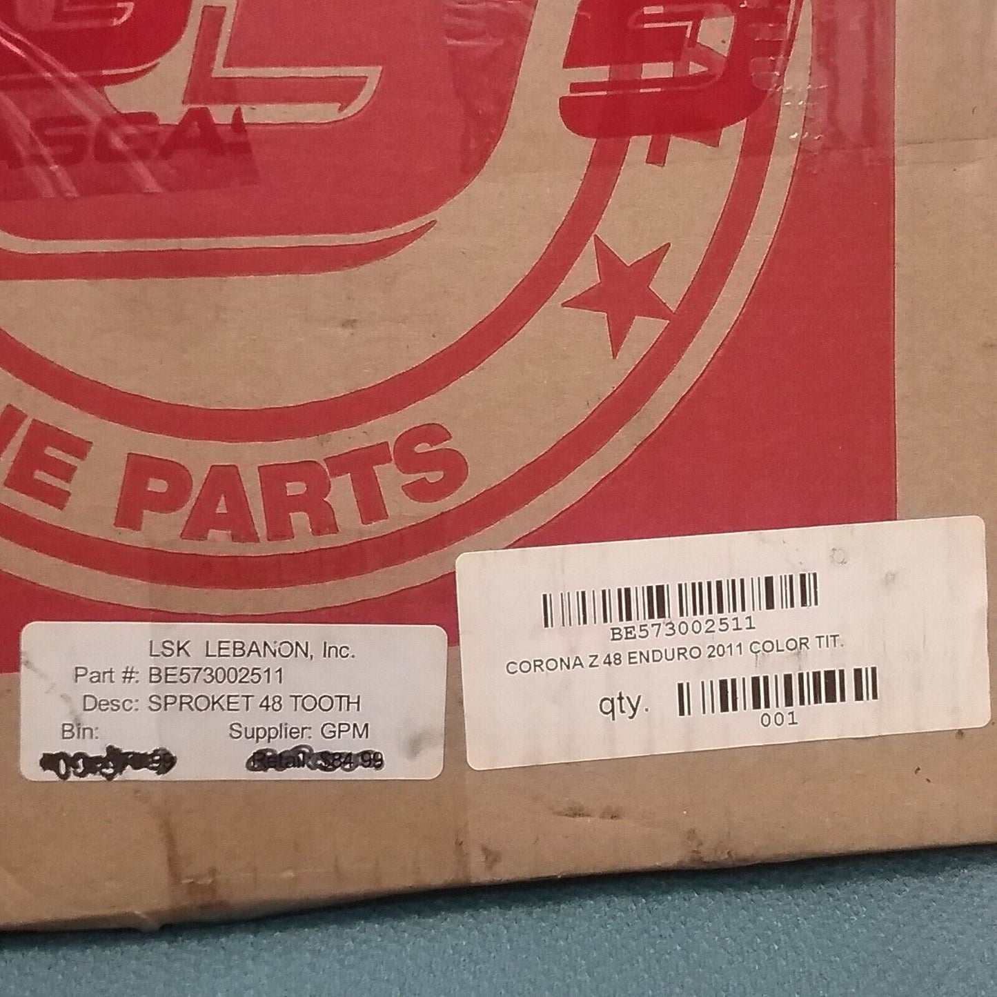 NEW GAS GAS SPROCKET BE573002511 48T CORONA Z 48 ENDURO 2011 COLOR TITANIUM