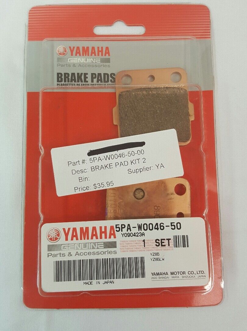 NEW GENUINE YAMAHA 5PA-W0046-50 Brake Pad Kit 2 2002-2013 YZ85, YZ85W1, YZ 85