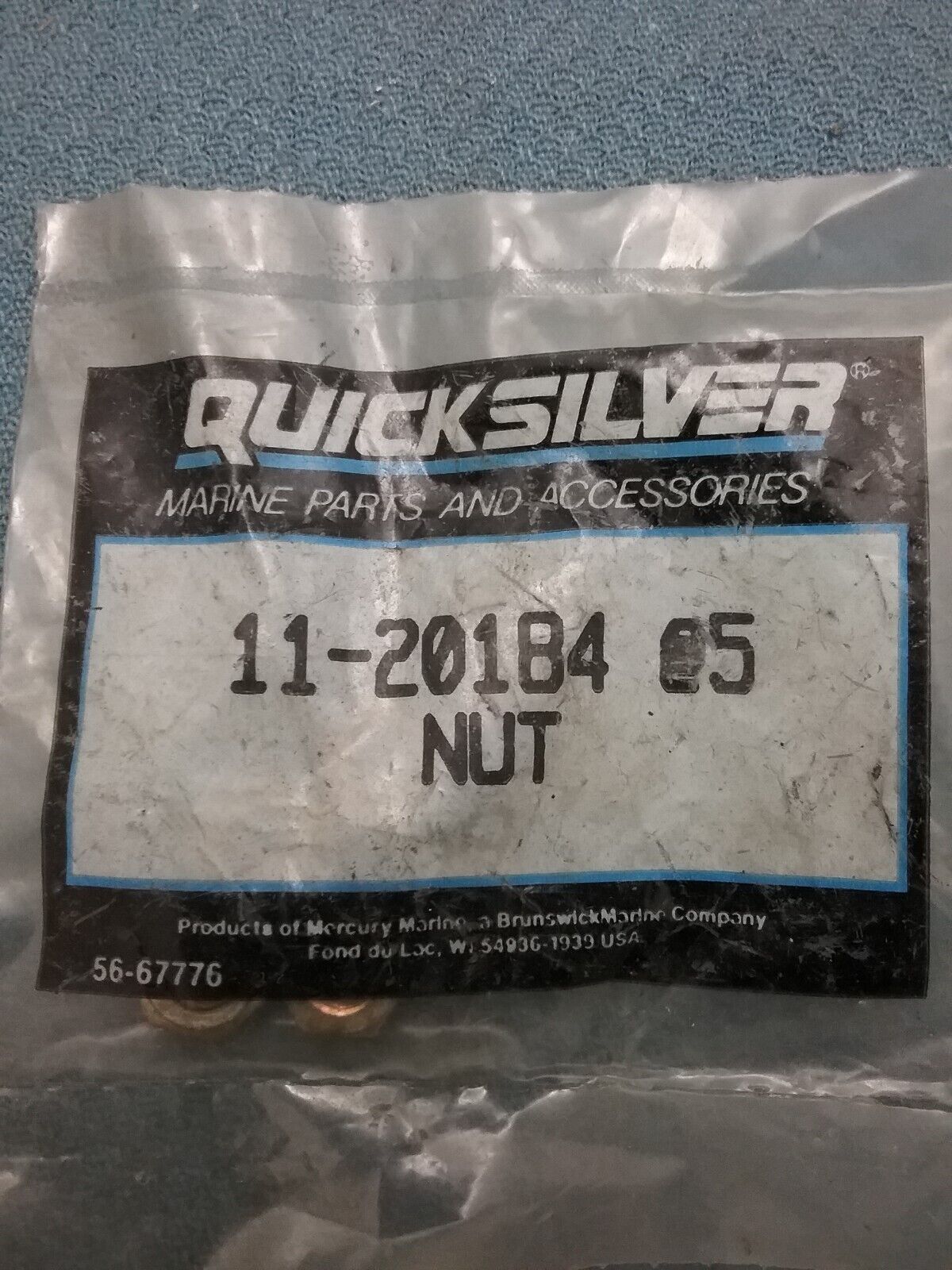 NEW QUICKSILVER 11-20184 QTY5 NUT Mercury Outboard 6 9.8 35 40 65 90 115HP