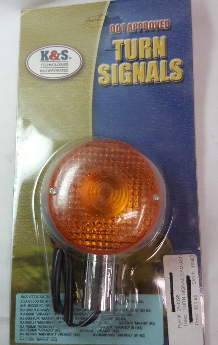 NEW K&S 25-4096 Turn Signal Light Amber FOR Kawasakis Suzukis Yamahas Harley
