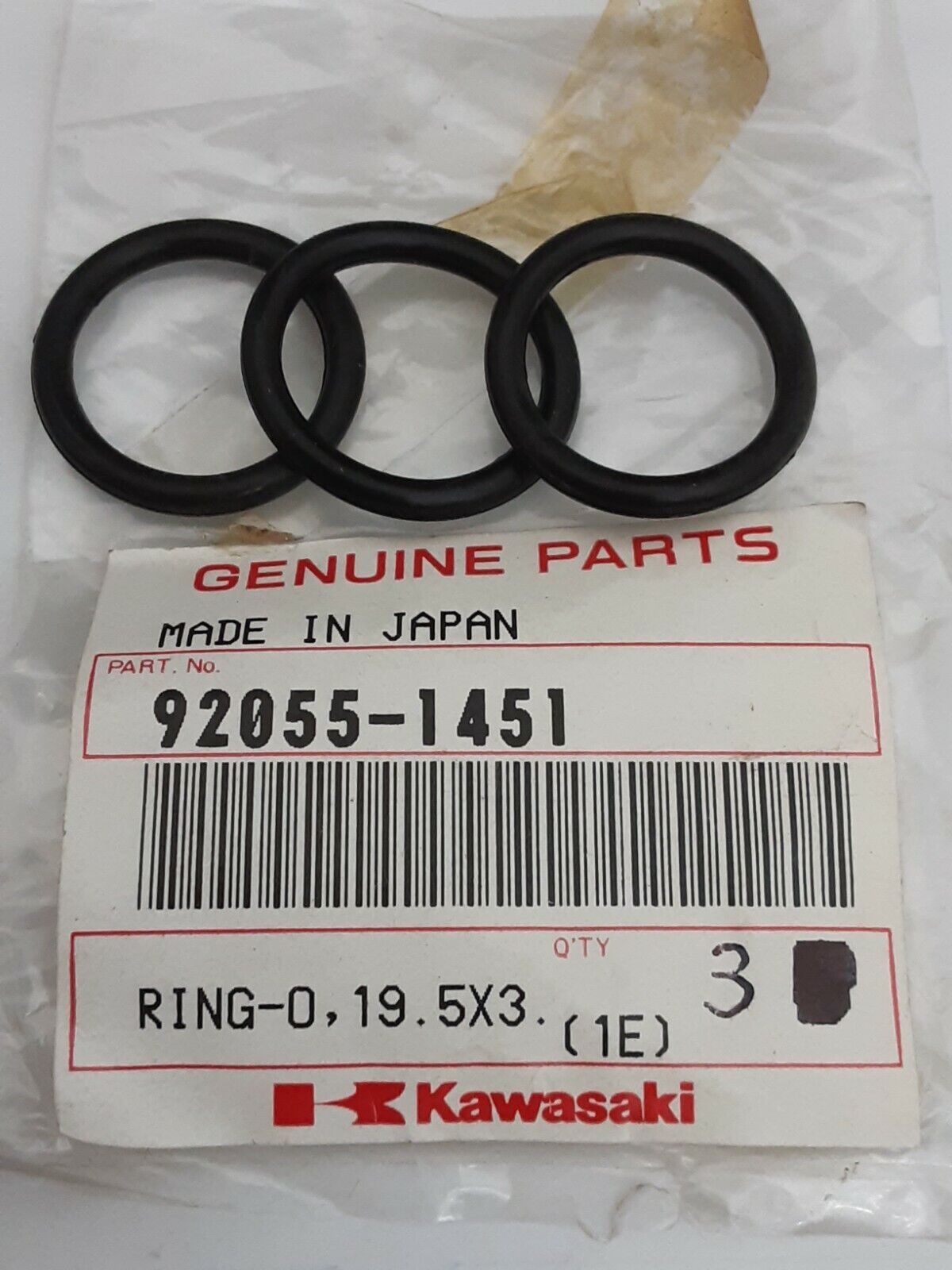 NEW GENUINE KAWASAKI 92055-1451 (QTY 3) RING-O, 19.5X3.0 Mule KAF540 KAF620