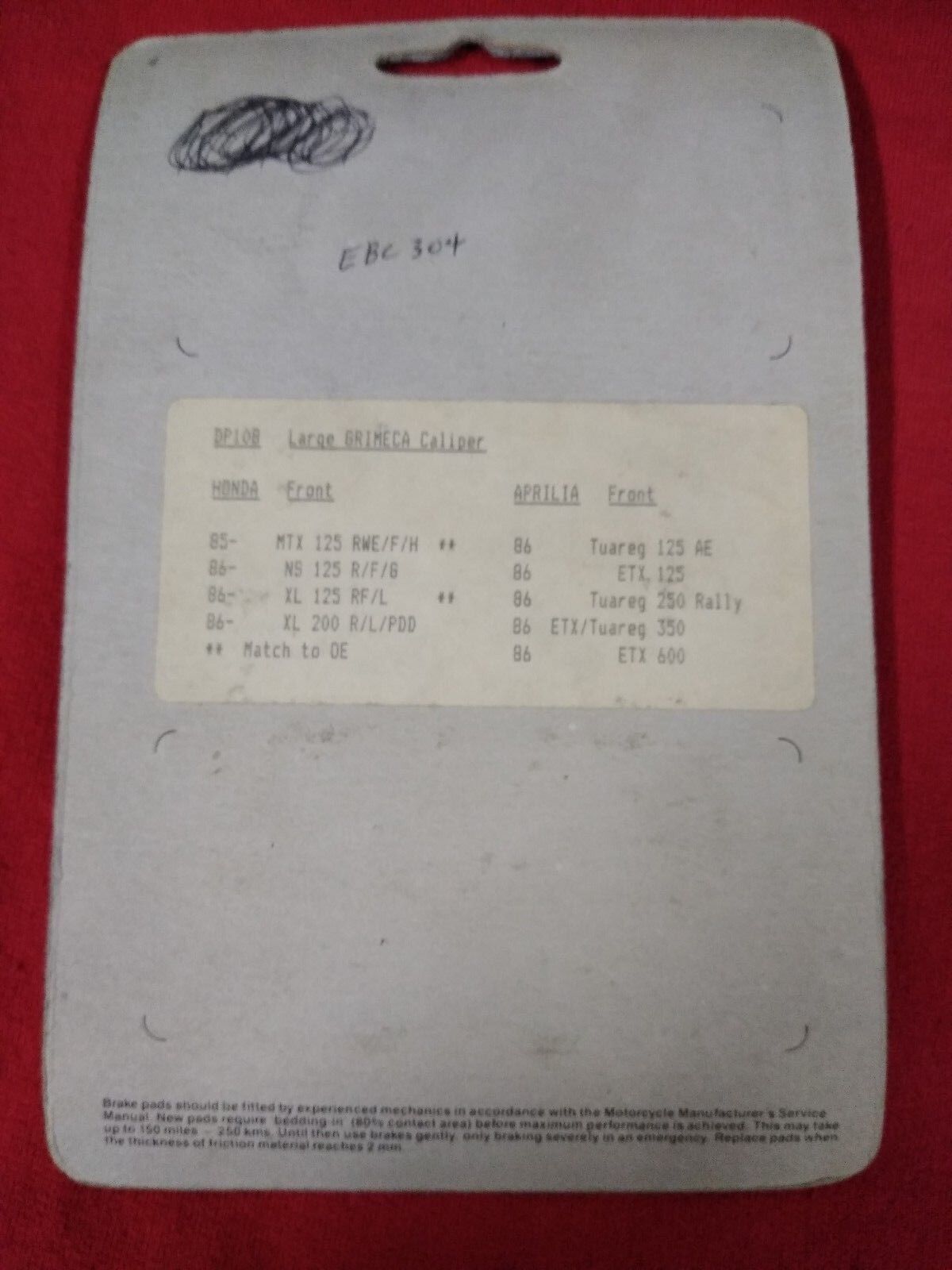 NEW Dunlopad Sintered Motorcycle Brake Pads DP 108