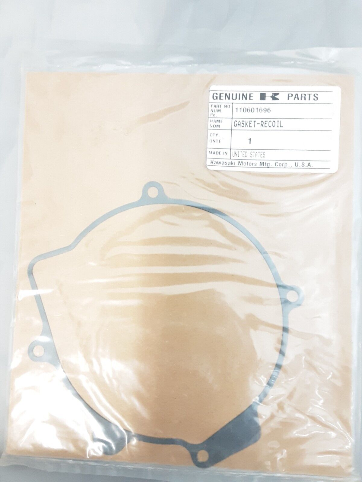 NEW GENUINE KAWASAKI 110601696 GASKET, RECOIL STARTER Bayou KLF300 Lakota KEF300