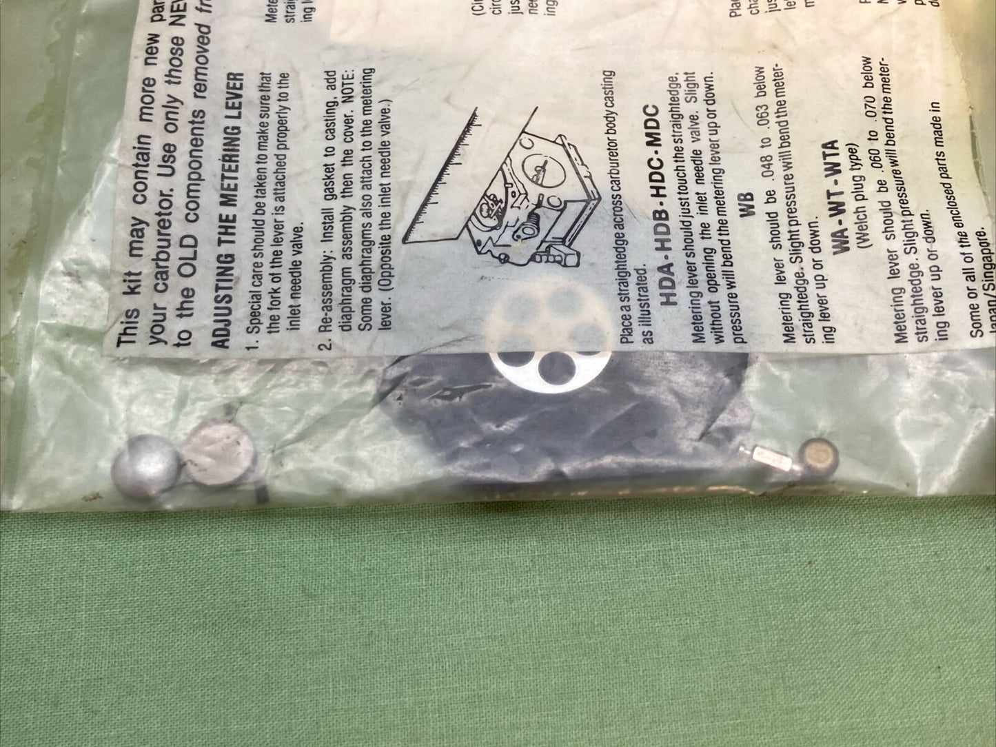 NEW GENUINE WALBRO K5-HDA CARBURETOR REPAIR KIT
