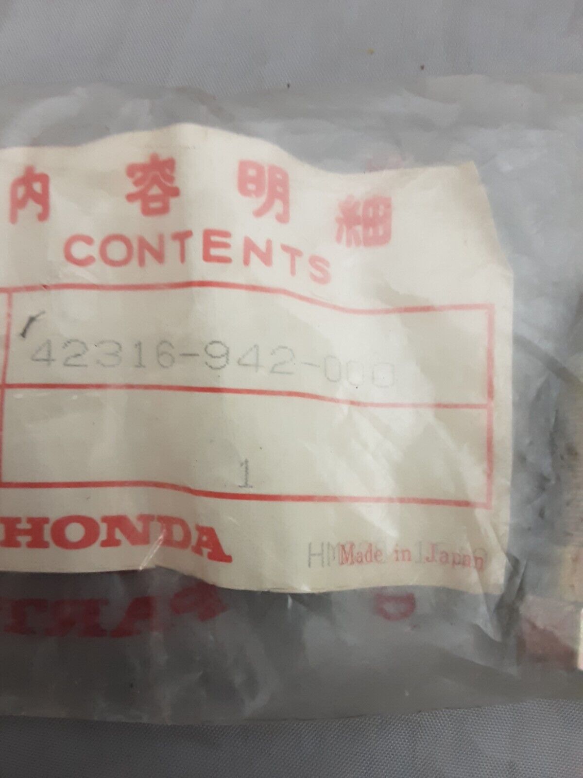 NEW GENUINE HONDA 42316-942-000 Drive Flange Bolt