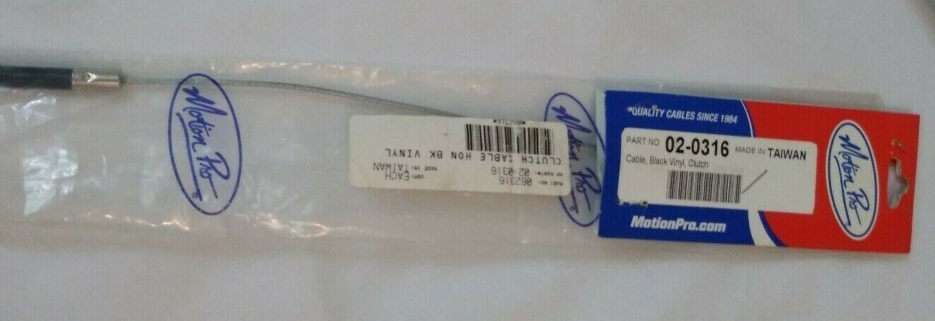 NEW Motion Pro Black Vinyl Extended Clutch Cable / 062316