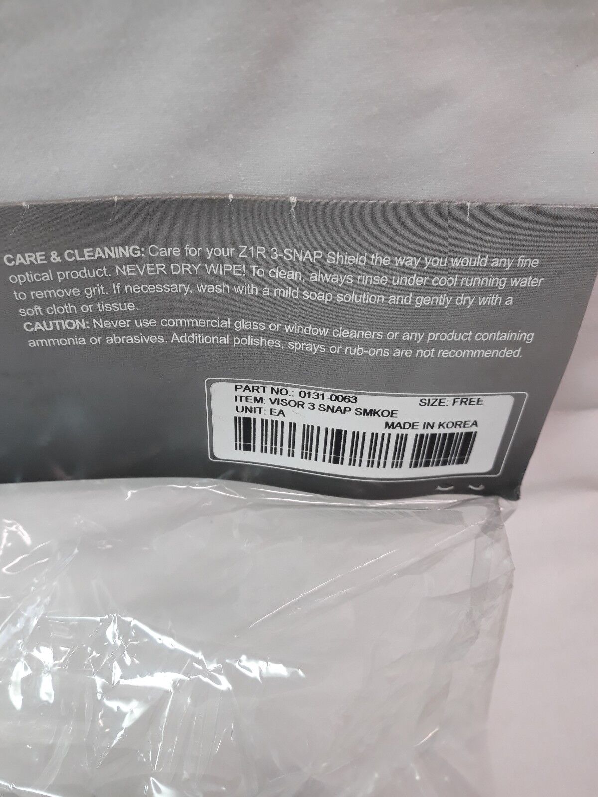 NEW Z1R Motorcycle Helmet Face Shield/Visor 3 Snap Smoke Part# 0131-0063