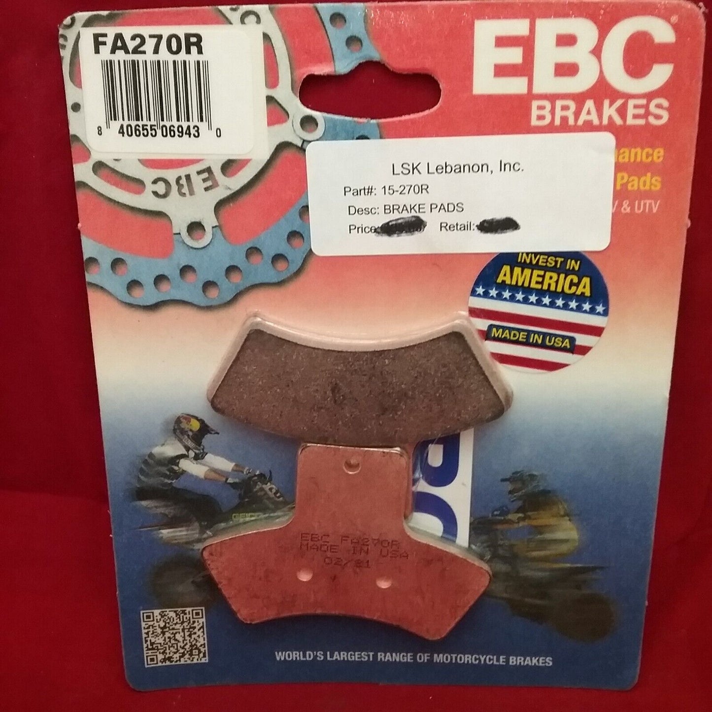 NEW EBC FA270R HIGH PERFORMANCE BRAKE PAD POLARIS sportsman scrambler magnum