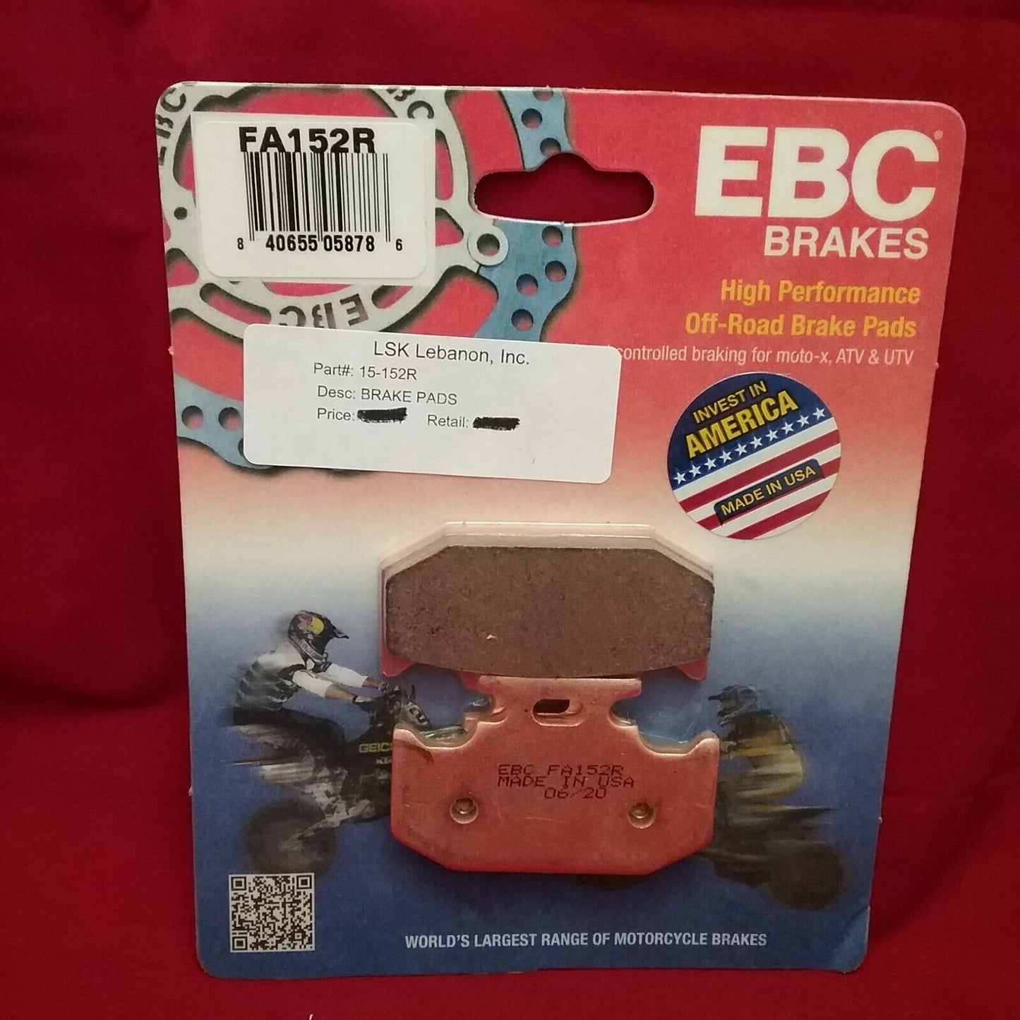 NEW EBC FA152R OFF ROAD Long-Life Sintered R-Series Brake Pads
