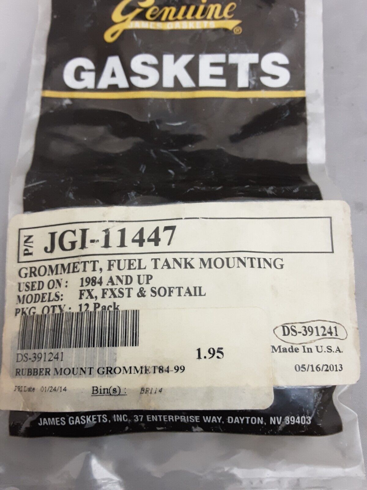 NEW GENUINE JAMES GASKET JGI-11447 FUEL TANK MOUNTING