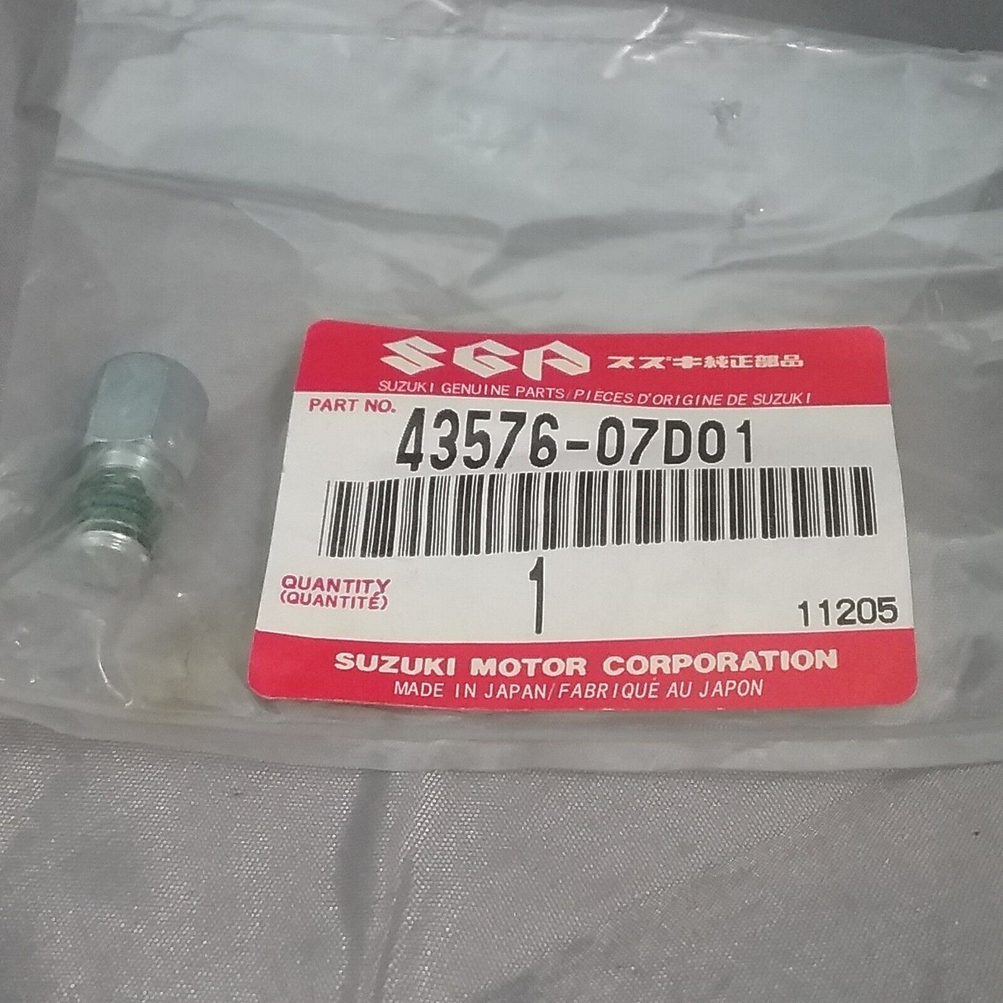 NEW GENUINE SUZUKI 43576-07D01 BOLT, BANK SENSOR GSX-R750