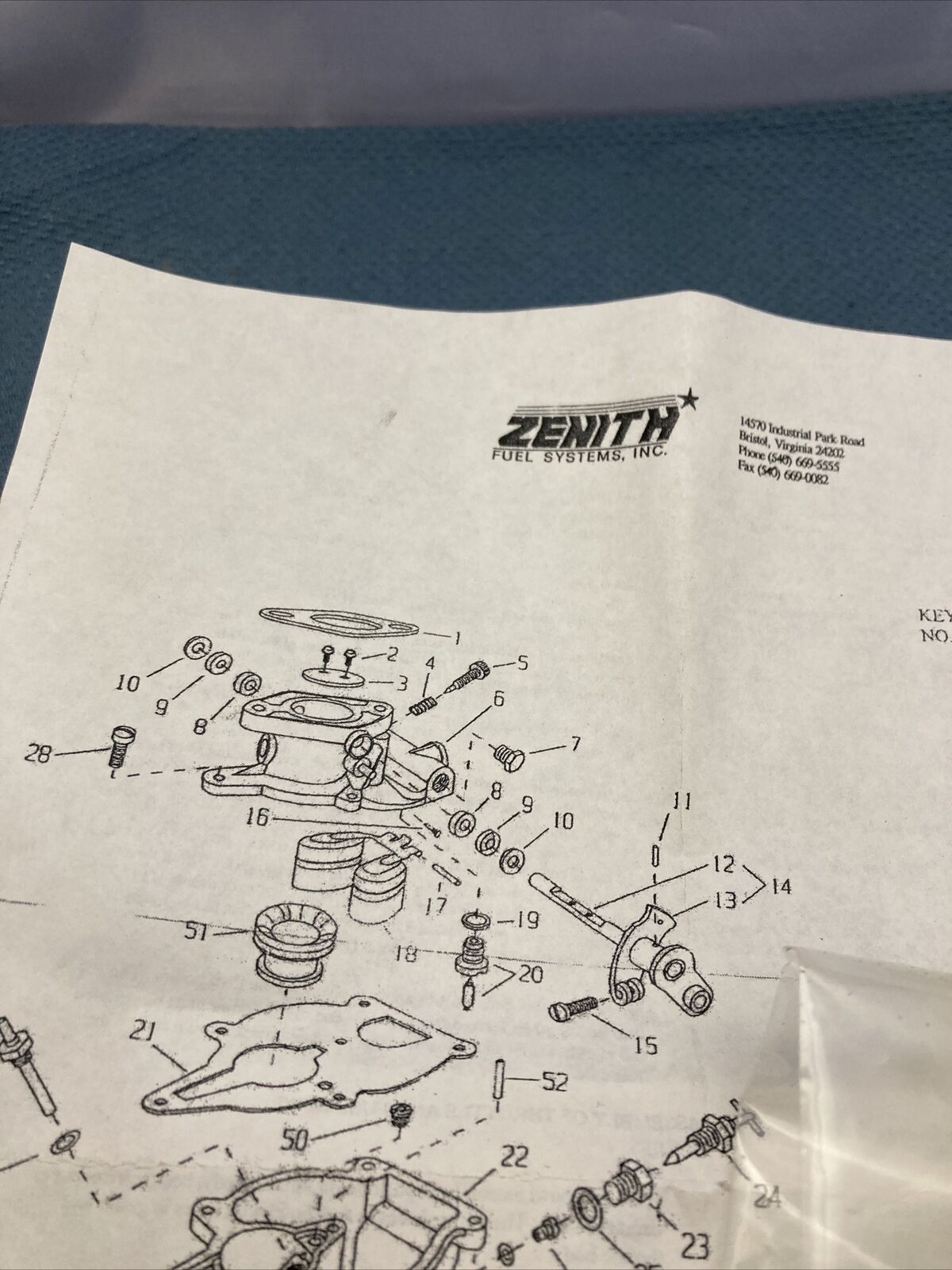 NEW GENUINE WISCONSIN CONTINENTAL TELEDYNE LQ39 KIT CARB REPAIR