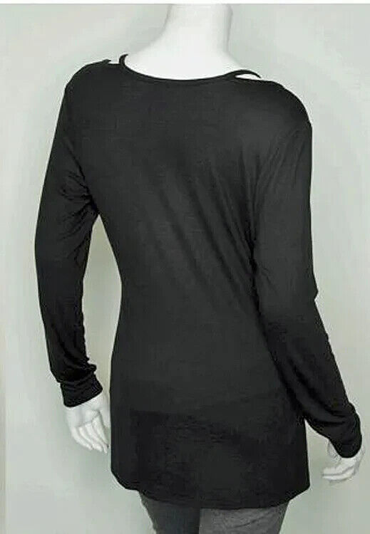 NEW HARLEY DAVIDSON HT4677BLK DULCE LONG SLEEVE V-NECK RHINESTONES BLACK XS