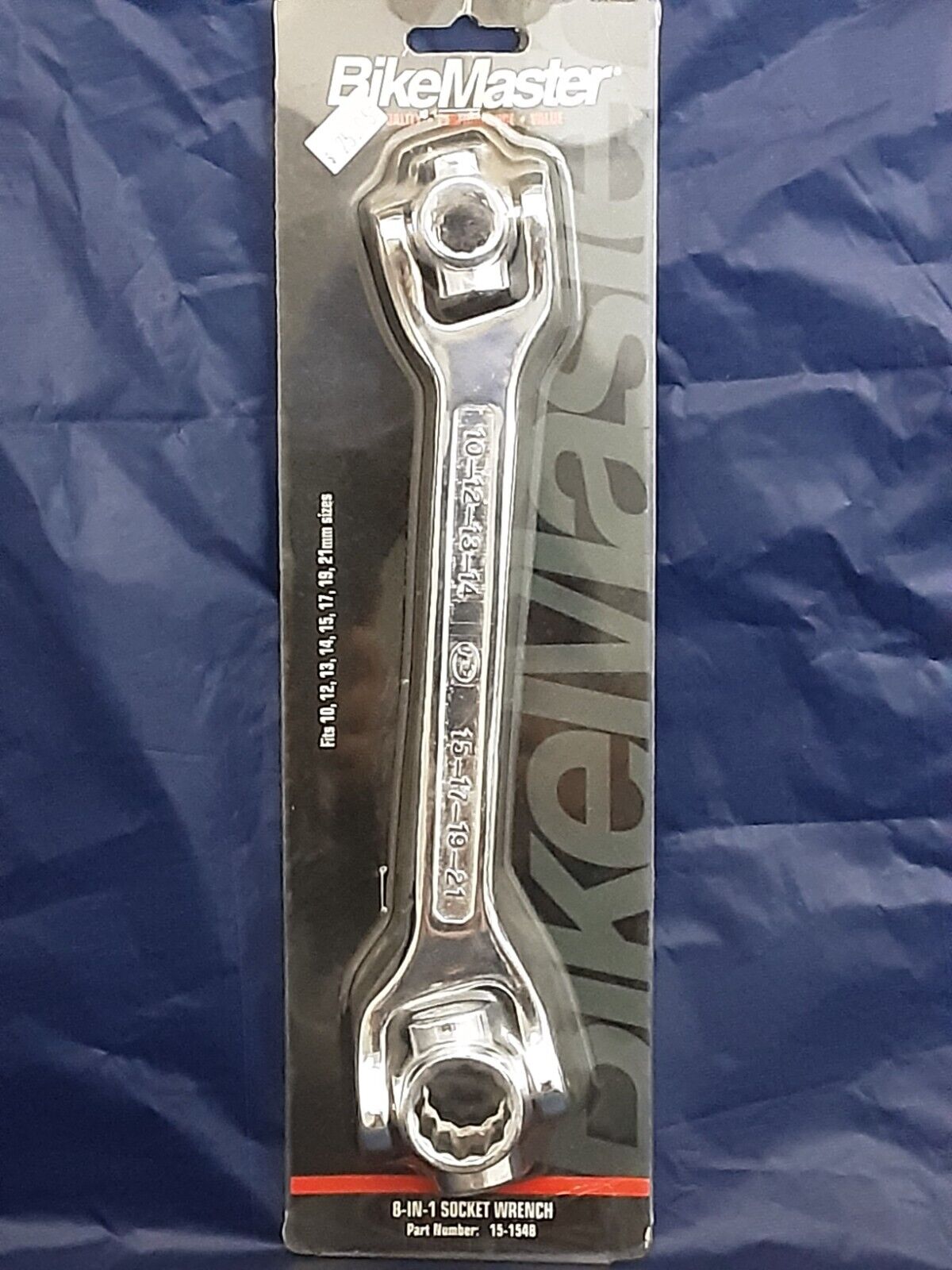 NEW BIKE MASTER 15-1548 8-IN-1 SOCKET WRENCH PART FITS 10 THROUGH 21MM