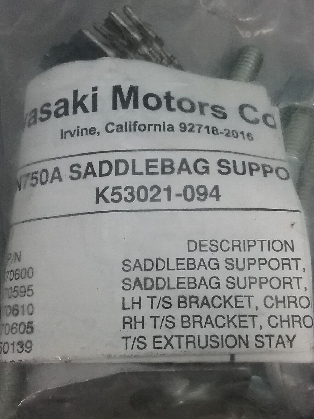 NEW GENUINE KAWASAKI K53021-094 Saddlebag Support HARDWARE Vulcan VN750 86-06