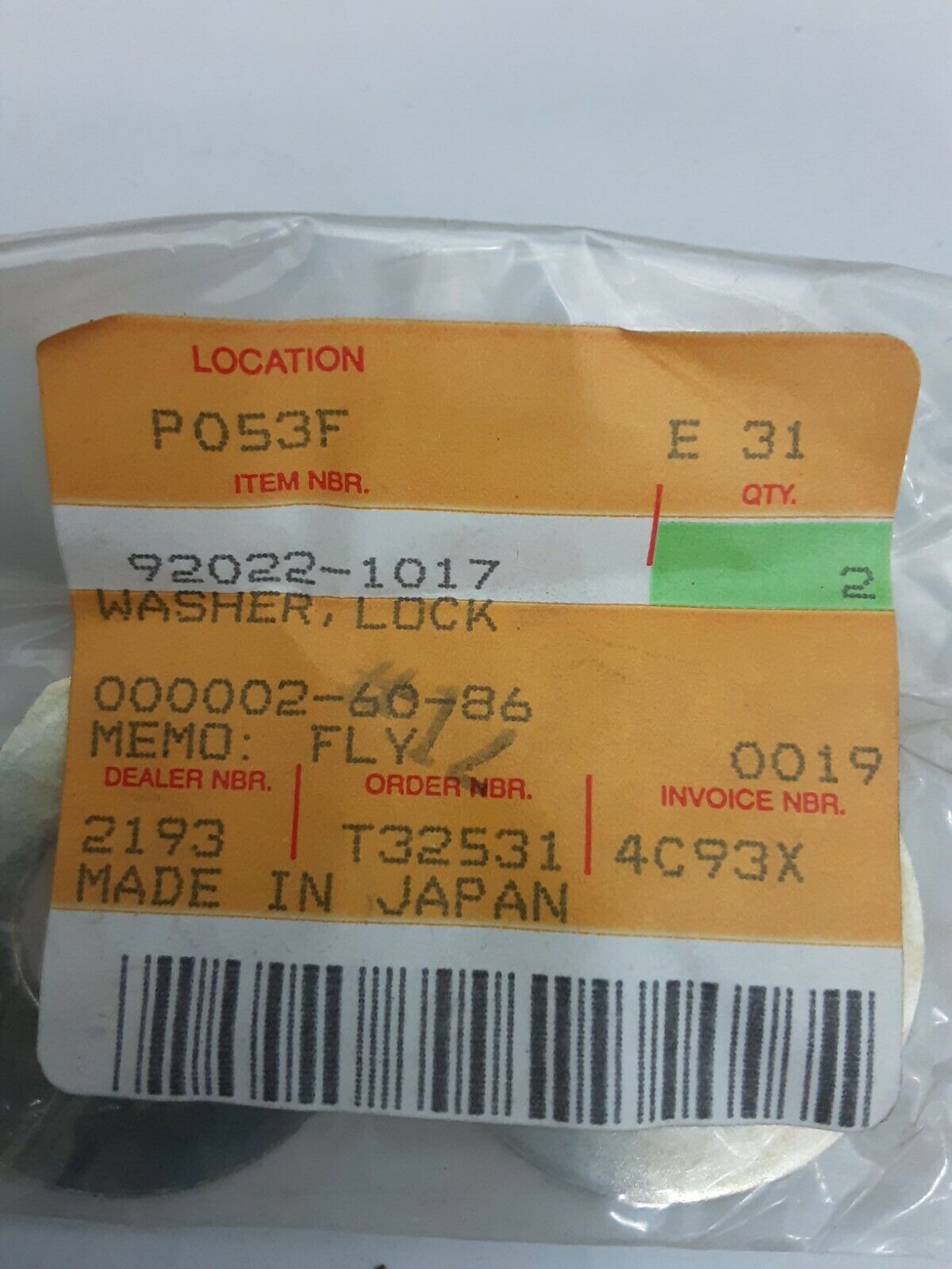 NEW GENUINE KAWASAKI 92022-1017 (QTY 2) WASHER, LOCK KL250 KLT200 PrairieKLT250