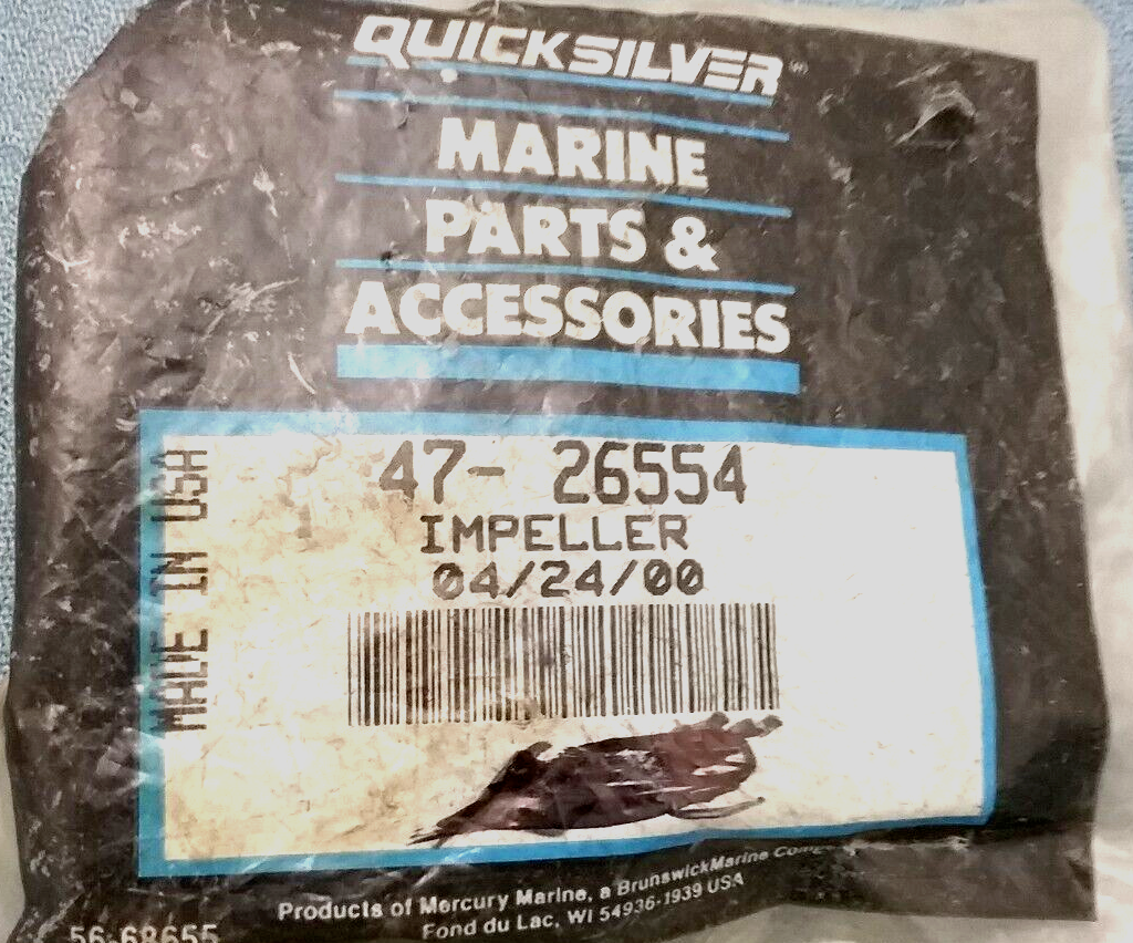 NEW QUICKSILVER 47-26554 IMPELLER Mercury Outboard 20 200HP