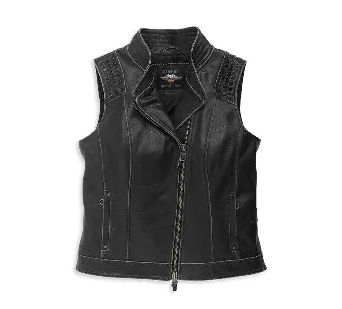 NEW GENUINE HARLEY DAVIDSON 97005-22VW XSMALL Electra Studded Leather Vest