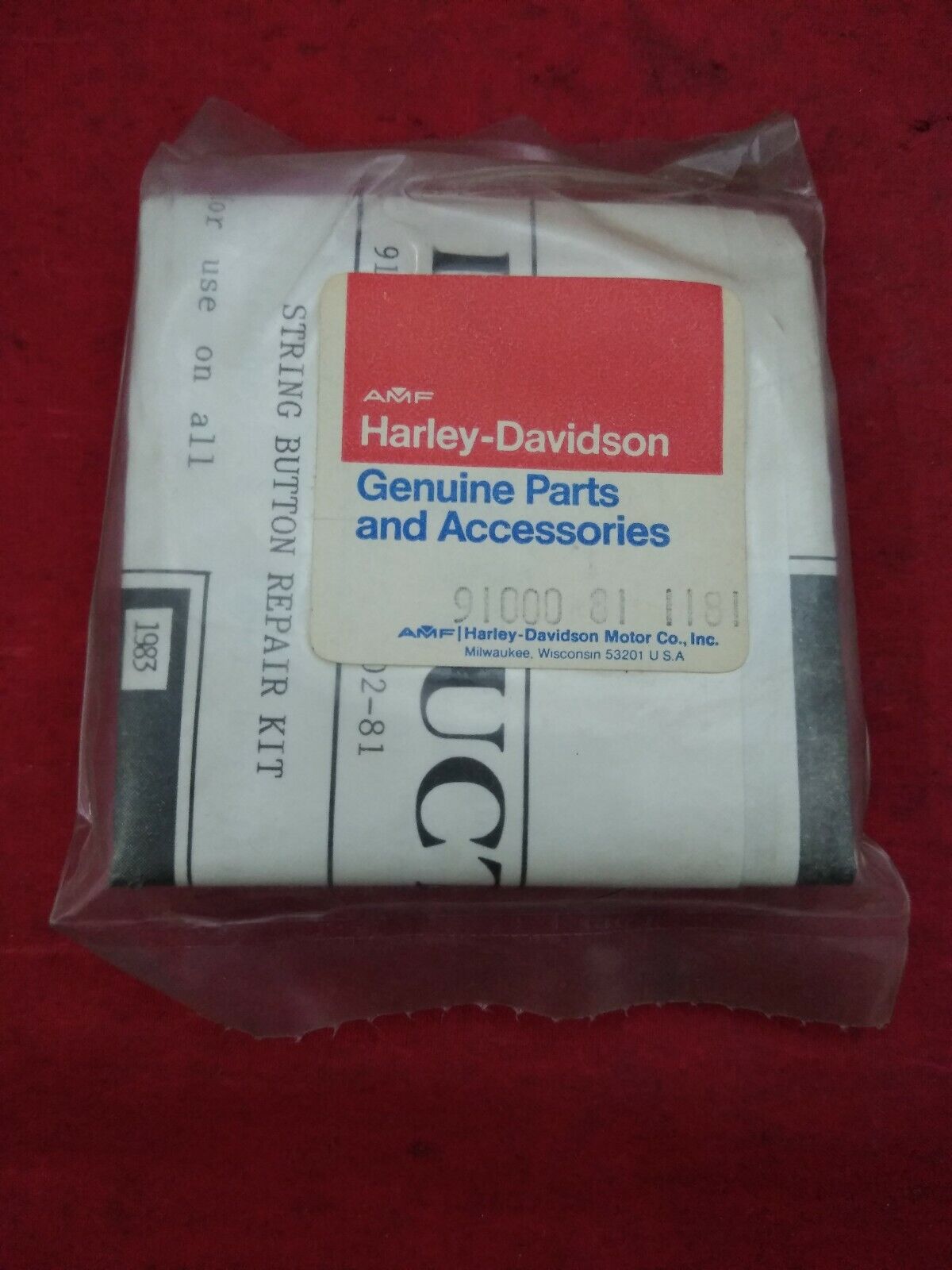 New Harley Davidson Button Seat Repair Kit / 91000-81