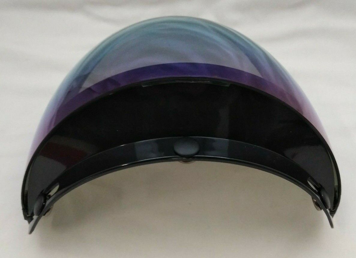 New ECHO 3 Snap Half Helmet Face Shield Visor / Blue Mirror / 02-212