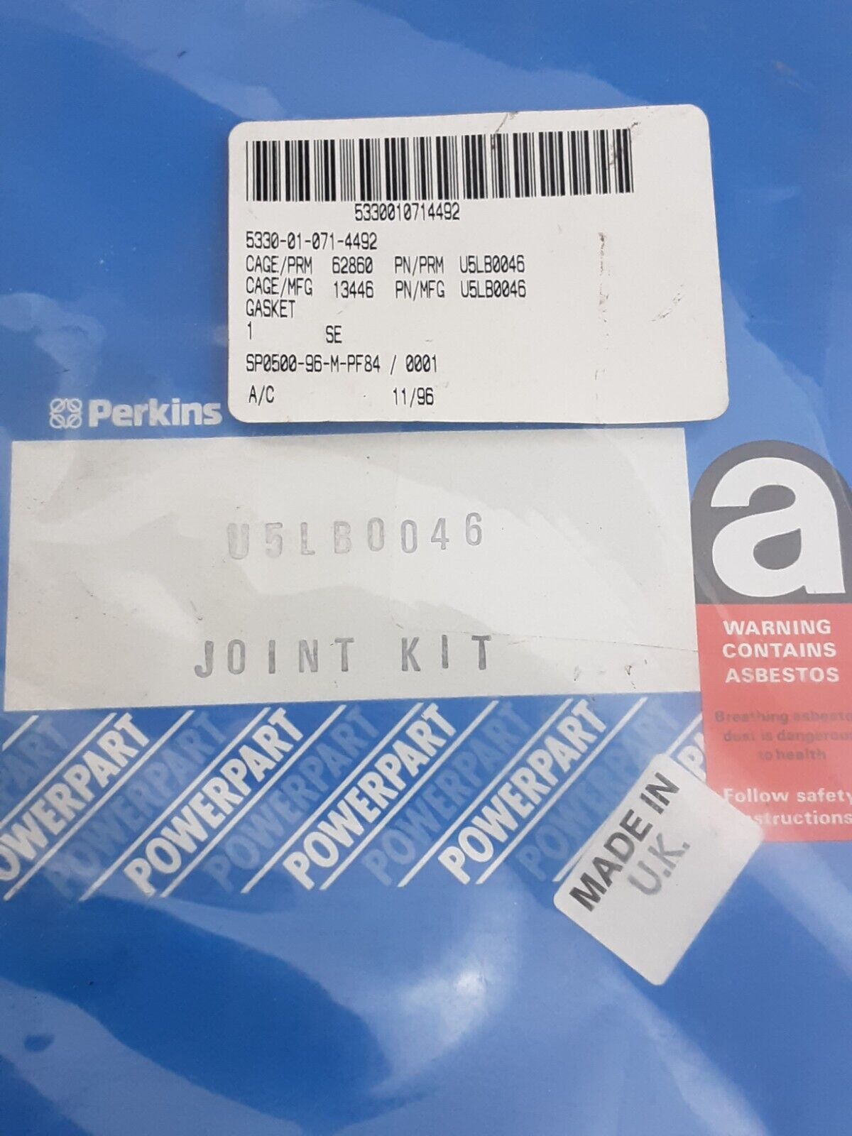 NEW PERKINS U5LB0046 LOWER GASKET SET ALLIS CHALMERS/PERKINS A4.236 /A4.248 IND.