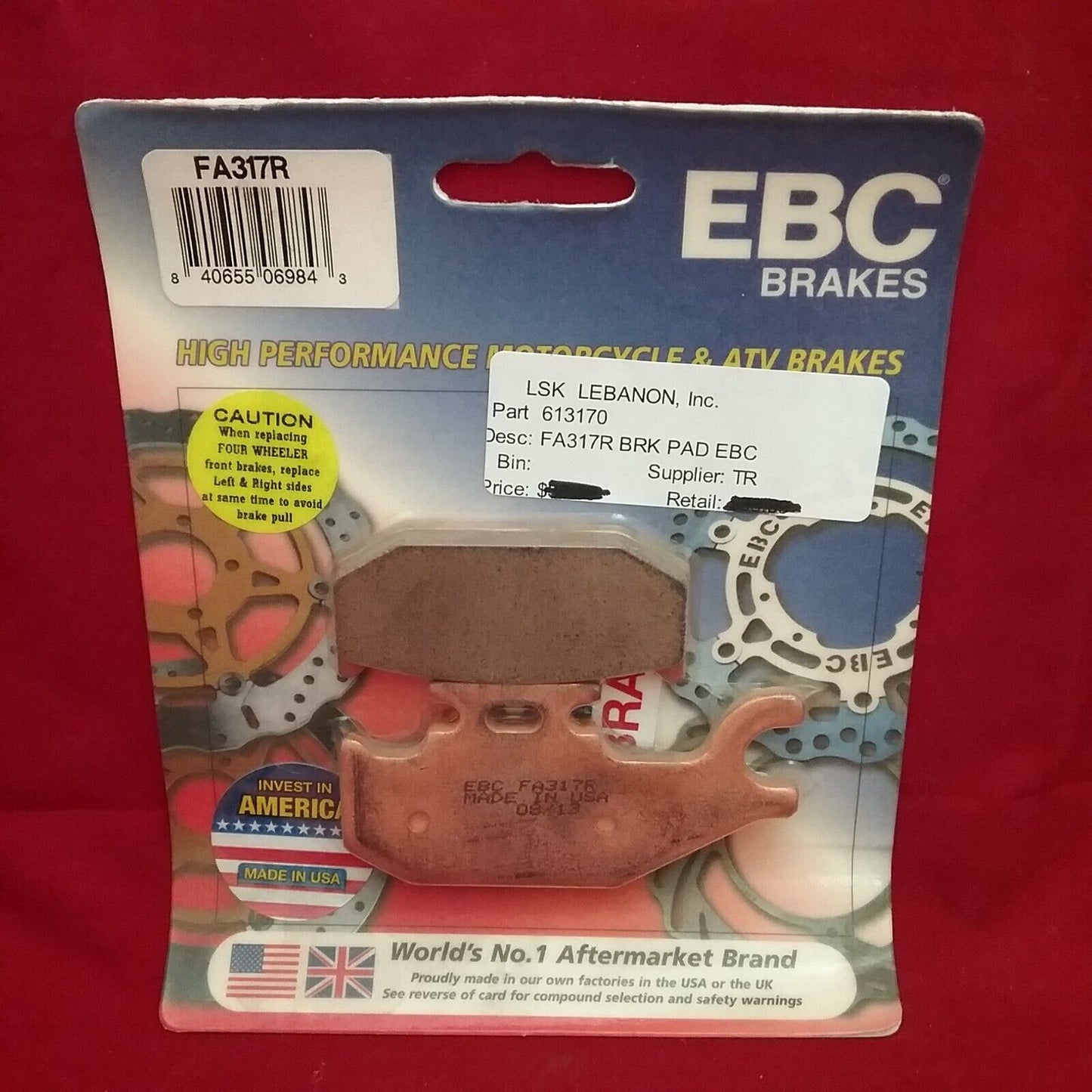 NEW EBC FA317R R-SERIES HIGH PERFORMANCE LONG LIFE SINTERED BRAKE PAD