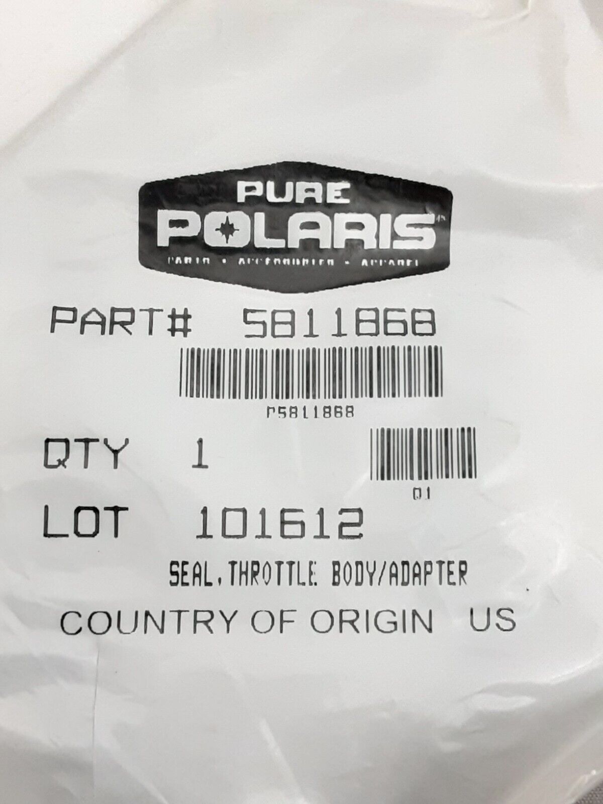 NEW GENUINE VICTORY 5811868 SEAL,THROTTLE BODY/ADAPTER CRUISER 99-01