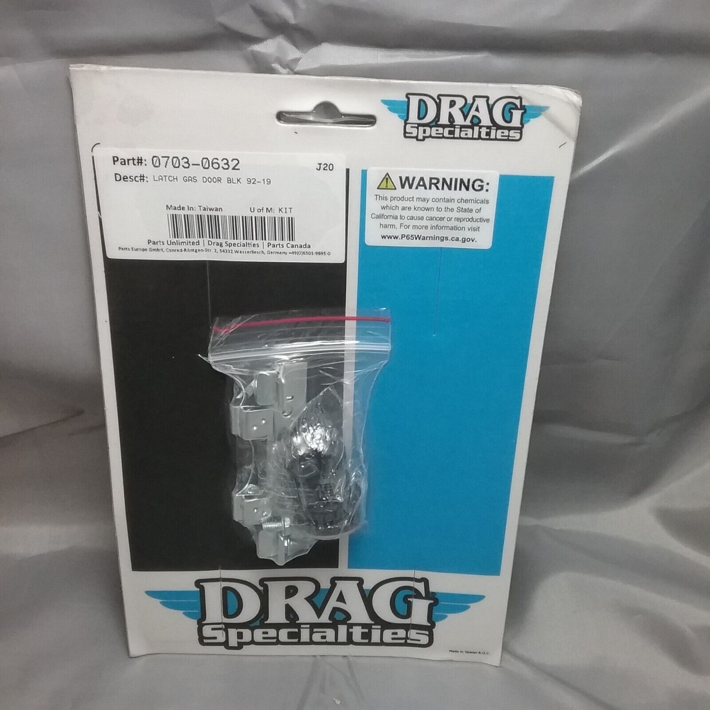 NEW DRAG SPECIALITIES 0703-0632 BLACK PUSH-BUTTON GAS DOOR LATCH