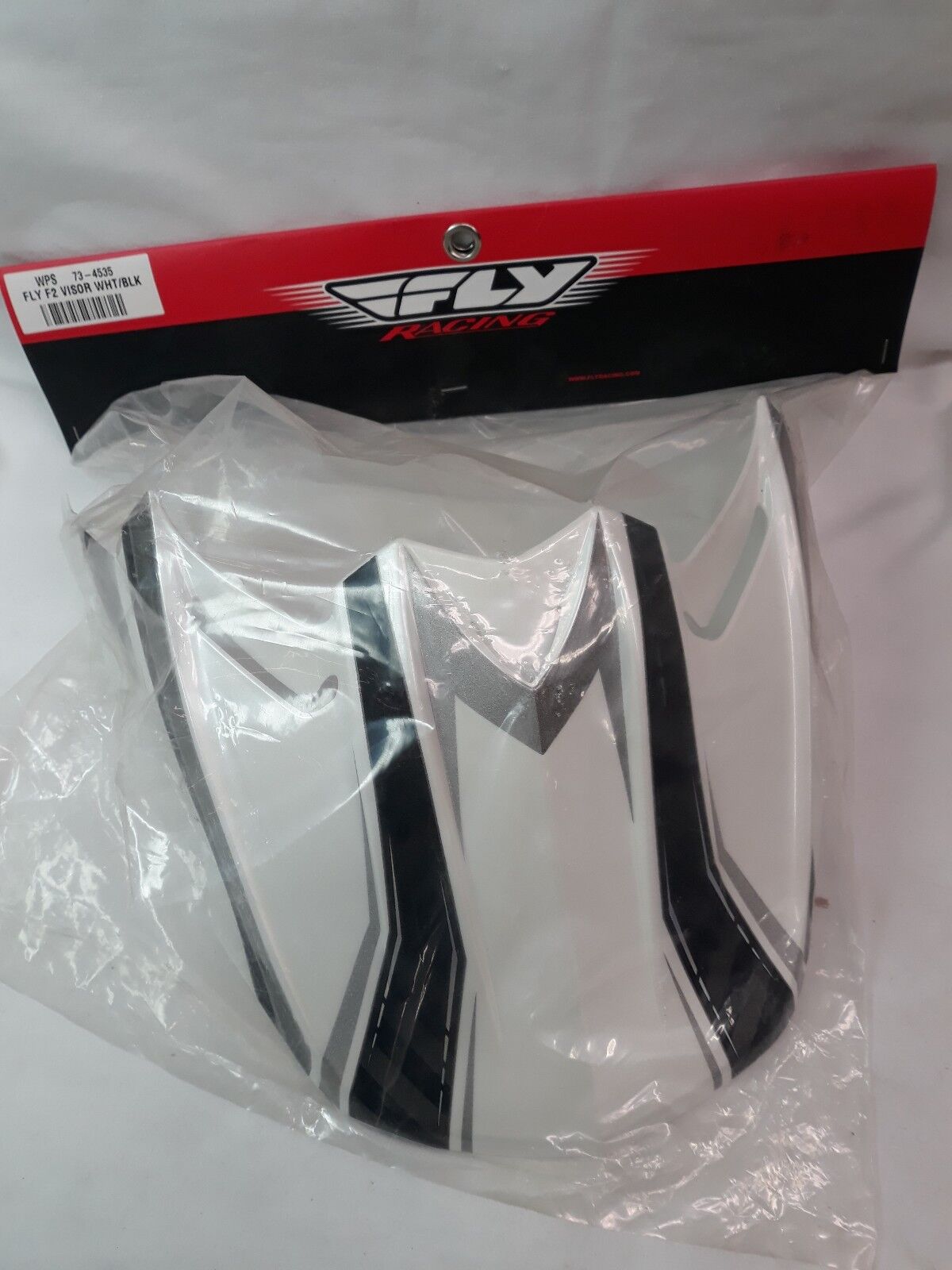 NEW FLY RACING Motorcycle Helmet Visor F2 White/Black WPS 73-4535