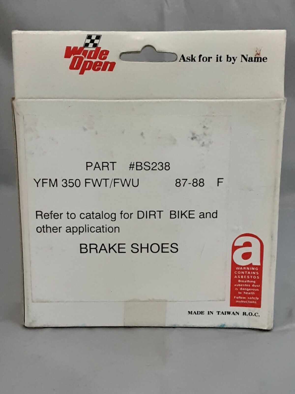 NEW WIDE OPEN BS238 BRAKE SHOE YAMAHA YMF350 FTW/FWU