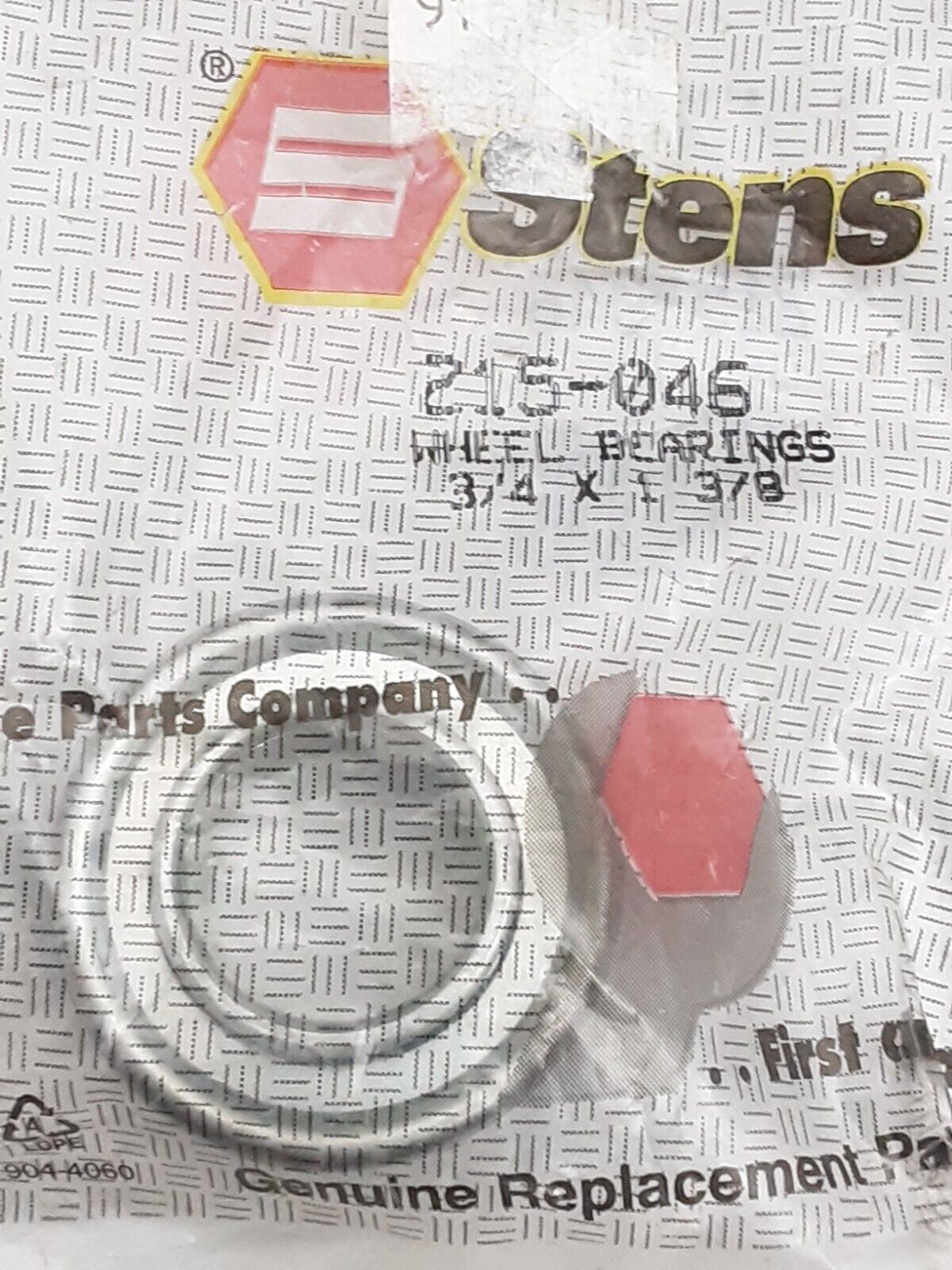 NEW STENS 215-046 WHEEL BEARING 3/4" x 1-3/8" SNAPPER CLUB CADET
