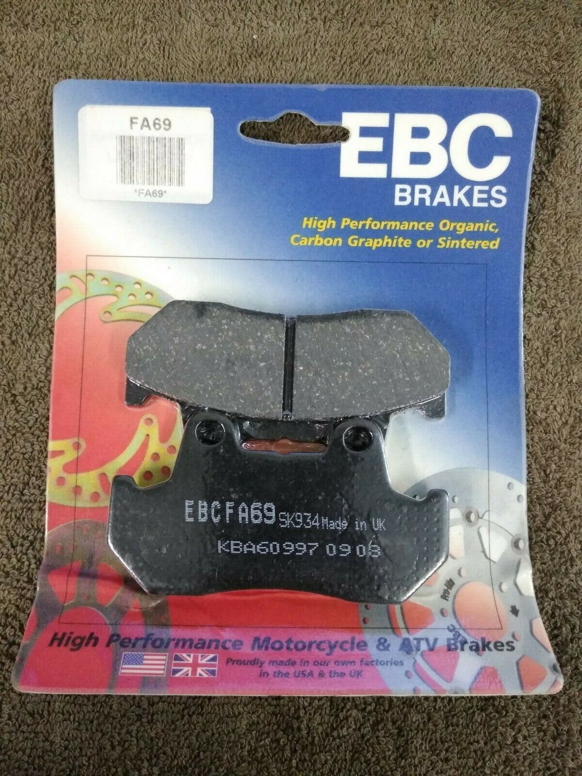 NEW EBC Brakes for Motorcycle / ATV / High Performance / Organic / FA69