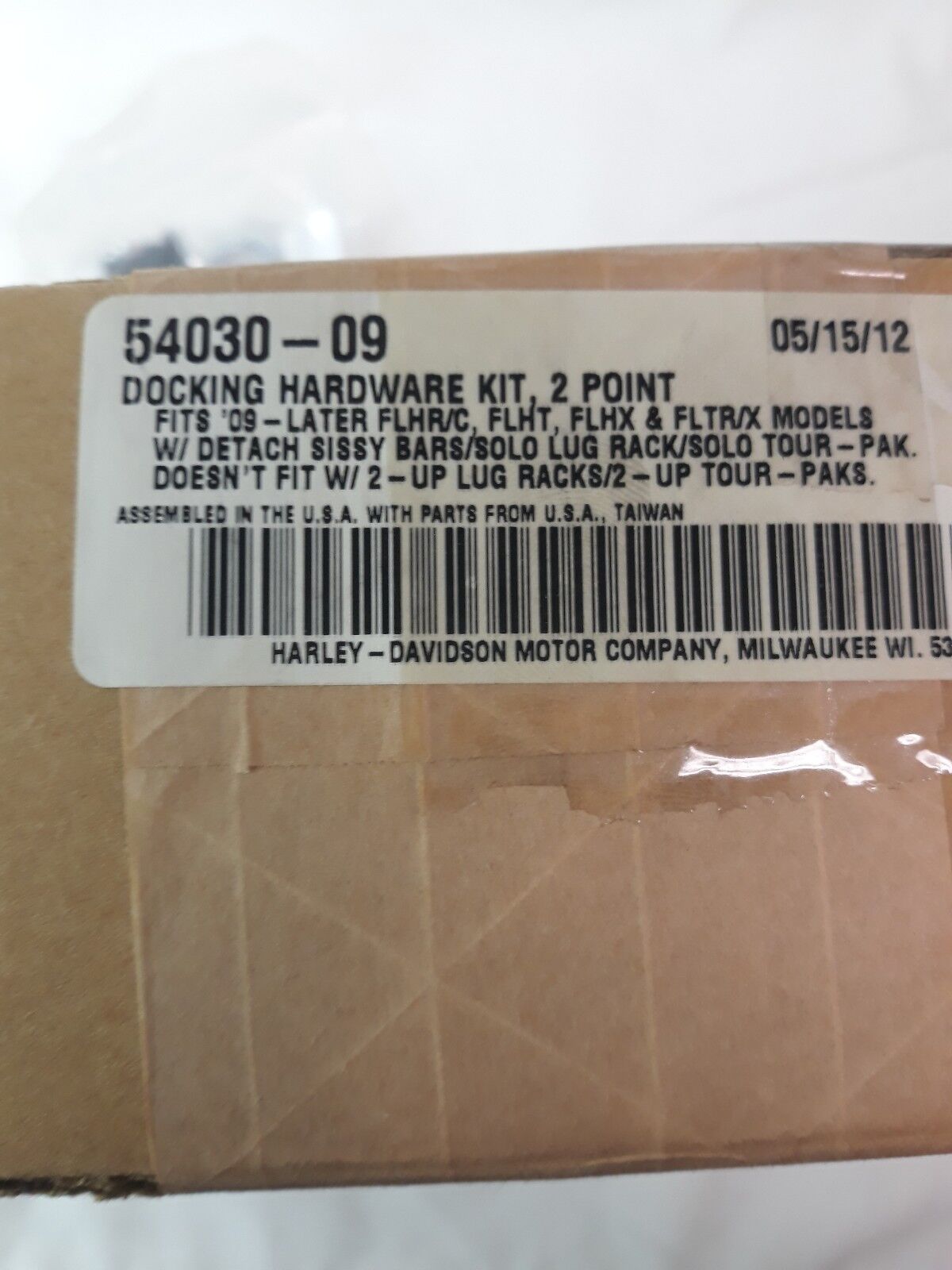 NEW HARLEY DAVIDSON 2 Point Docking Hardware Kit Part# 54030-08 09-Later FLTR