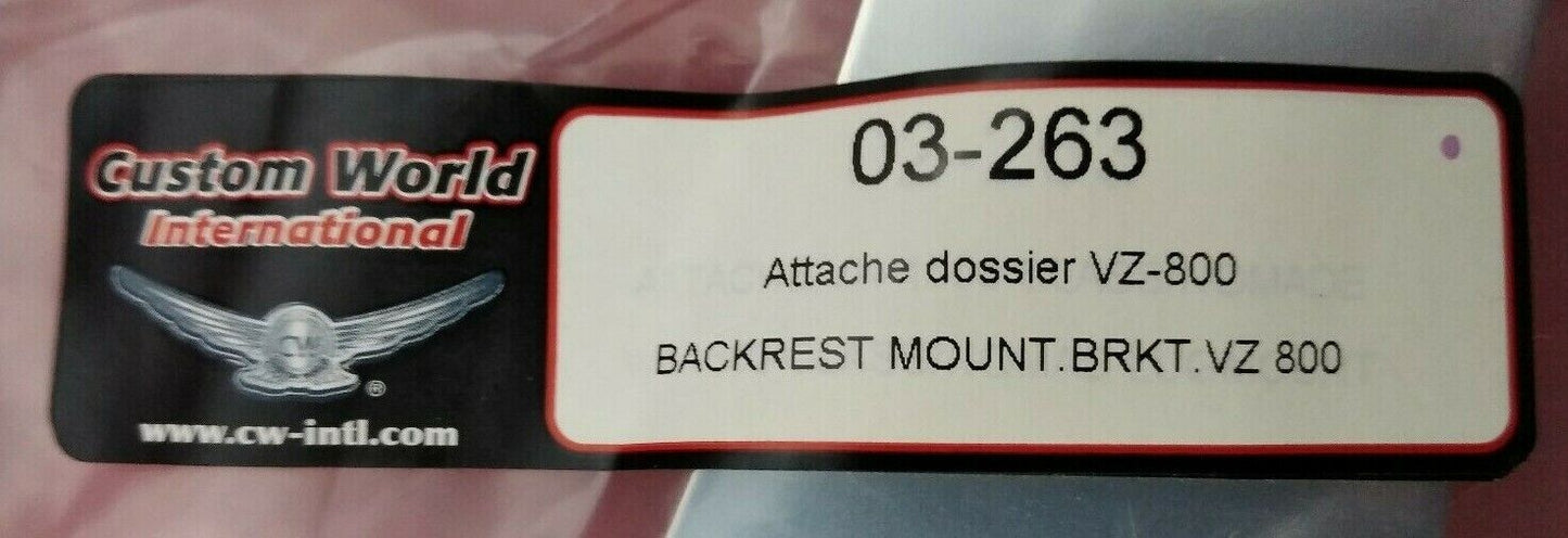 NEW CUSTOM WORLD INTERNATIONAL Backrest Mount VZ800 / 03-263