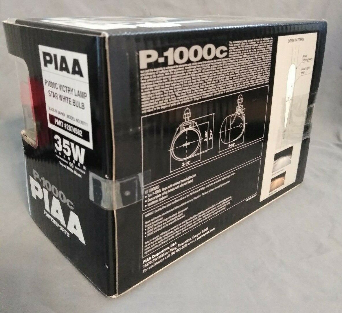 NEW POWERSPORTS PIAA / P-1000c Auxiliary Lights / Extreme White Beam / 2874582