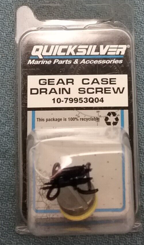 NEW QUICKSILVER 10-79953Q04 DRAIN SCREW Mercury Outboard 4 4.5 40 3.9HP
