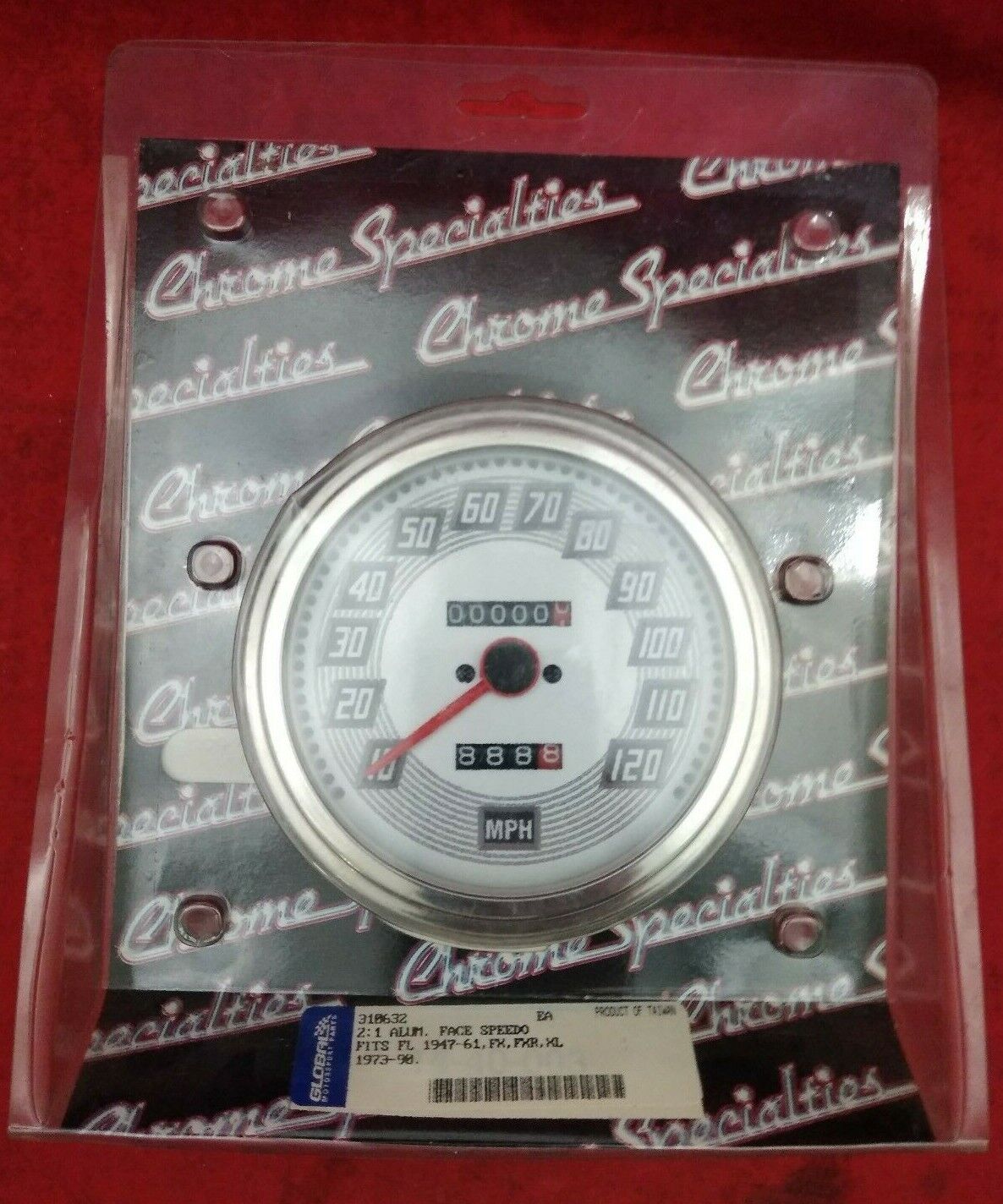 NEW Chrome Specialties 2:1 Aluminum Face Speedometer / 310632