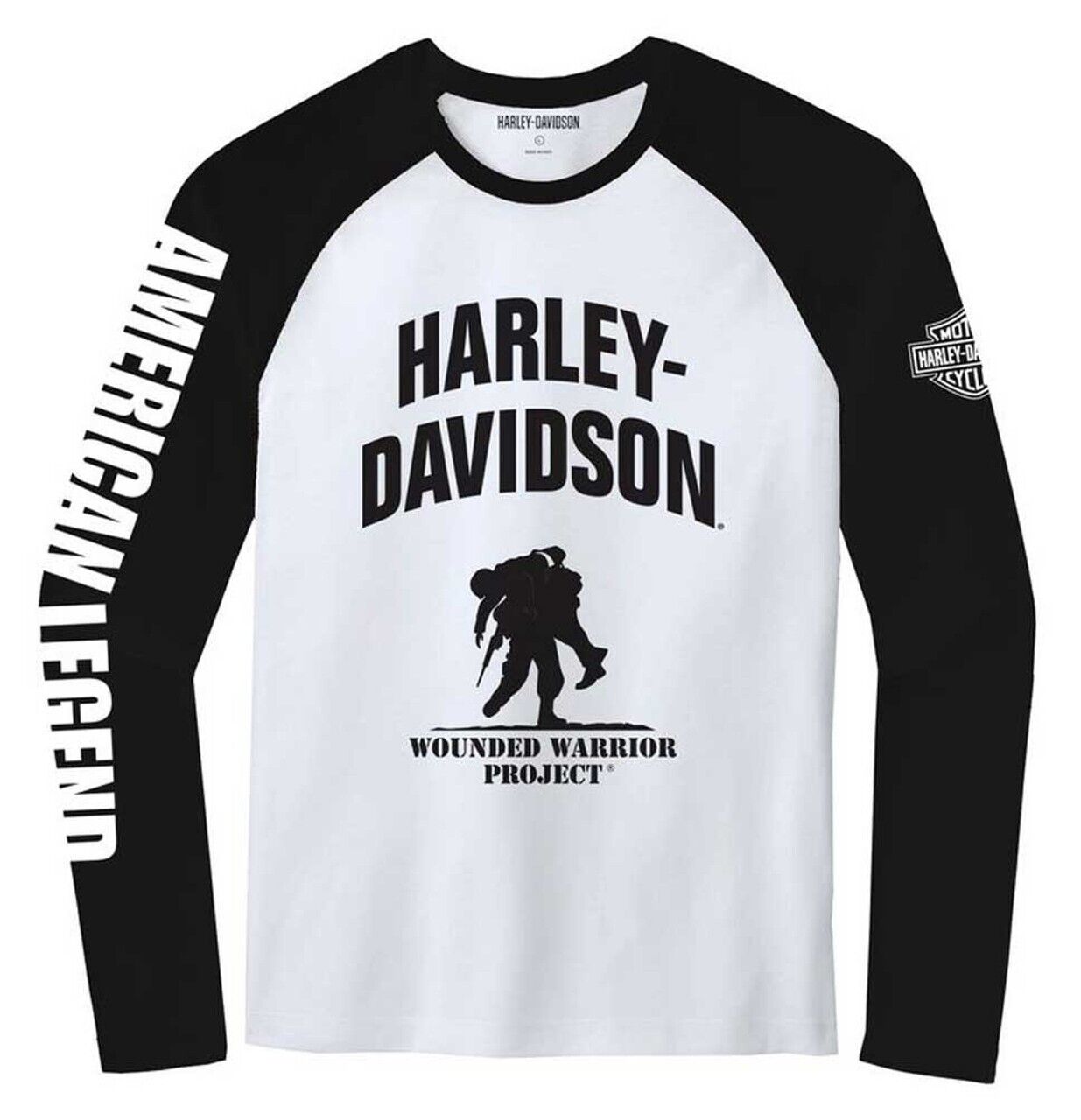 NEW GENUINE HARLEY DAVIDSON 96044-23VM MEN'S MED TEE KNIT WWP WHITE COLORBLOCK