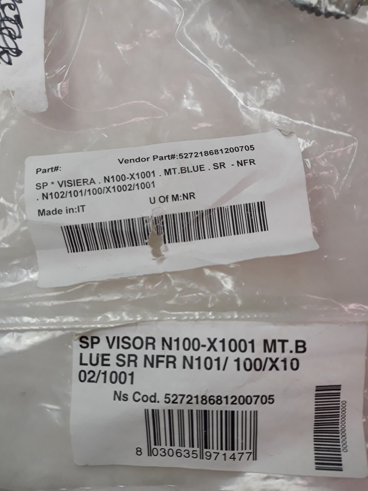NEW VISIERA Motorcycle Helmet SF Blue Mirror 102 Face Shield Part# 0130-0018