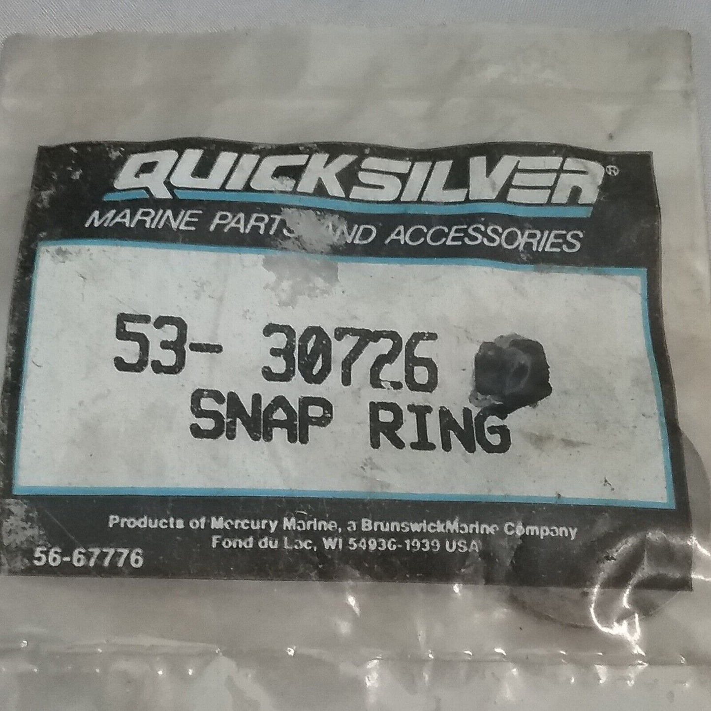 NEW QUICKSILVER 53-30726 SNAP RING Mercury Outboard 65-150HP